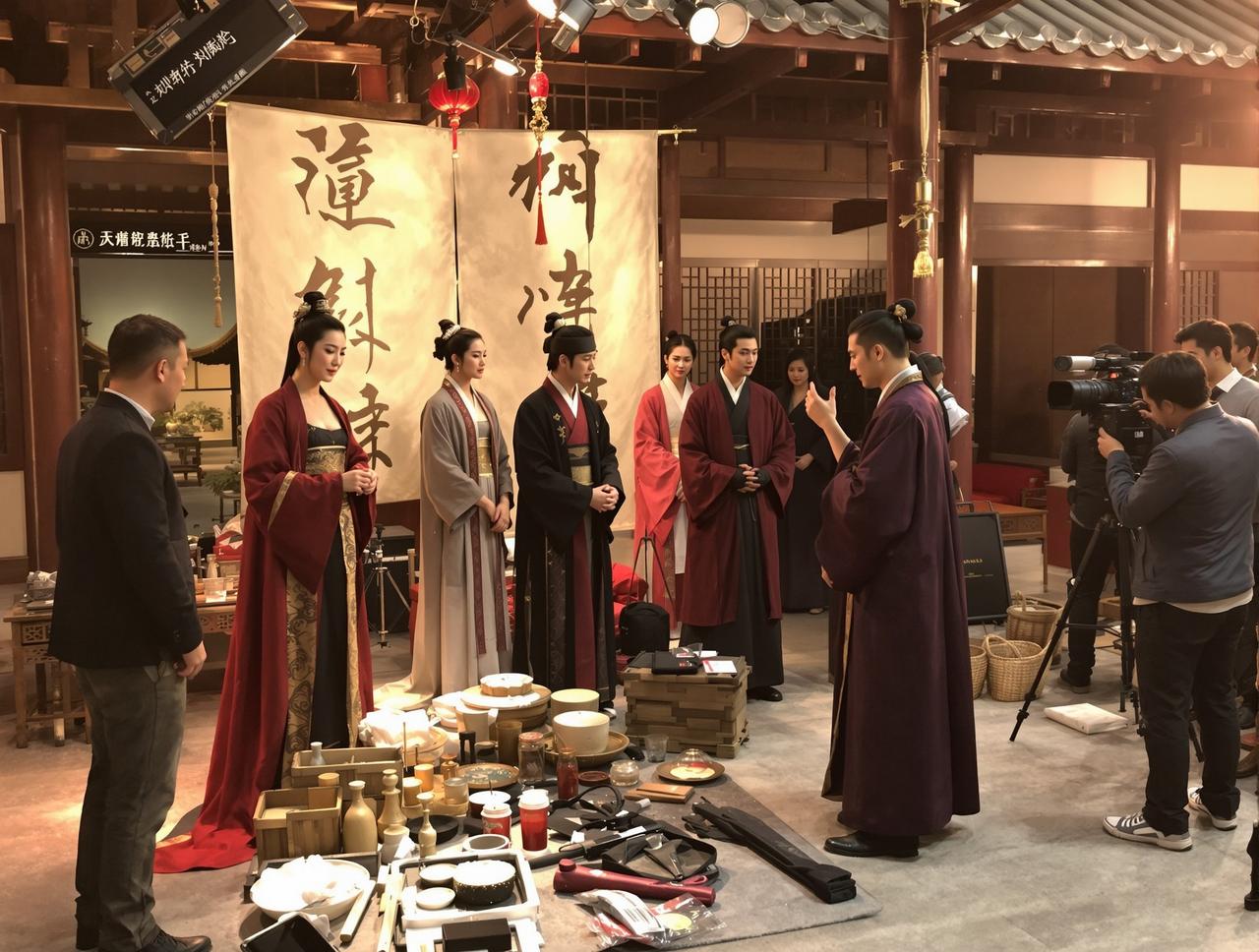 吃瓜榜单 - 古装剧拍摄现场传统服饰和道具布景